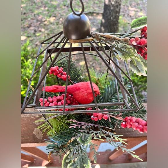 Vintage Handmade Birdcage Decor Hangable Cardinal Holiday/Everyday Decor - Picture 3 of 8